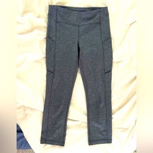 Women’s Lululemon leggings, size 6, Grey color, mid rise, 3/4 length